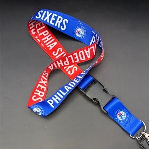 NBA Philadelphia 76ers Blue and Red Lanyard